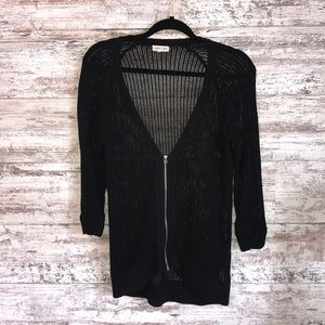 Black zip sweater